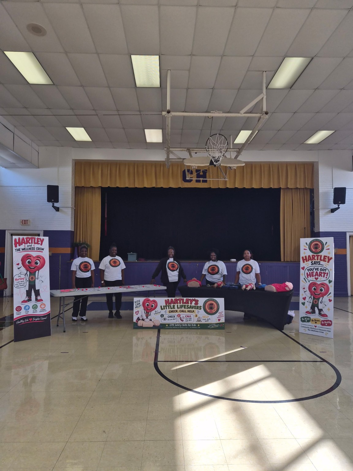 Hartley’s heart-health learning station at Clara Hall Elementary